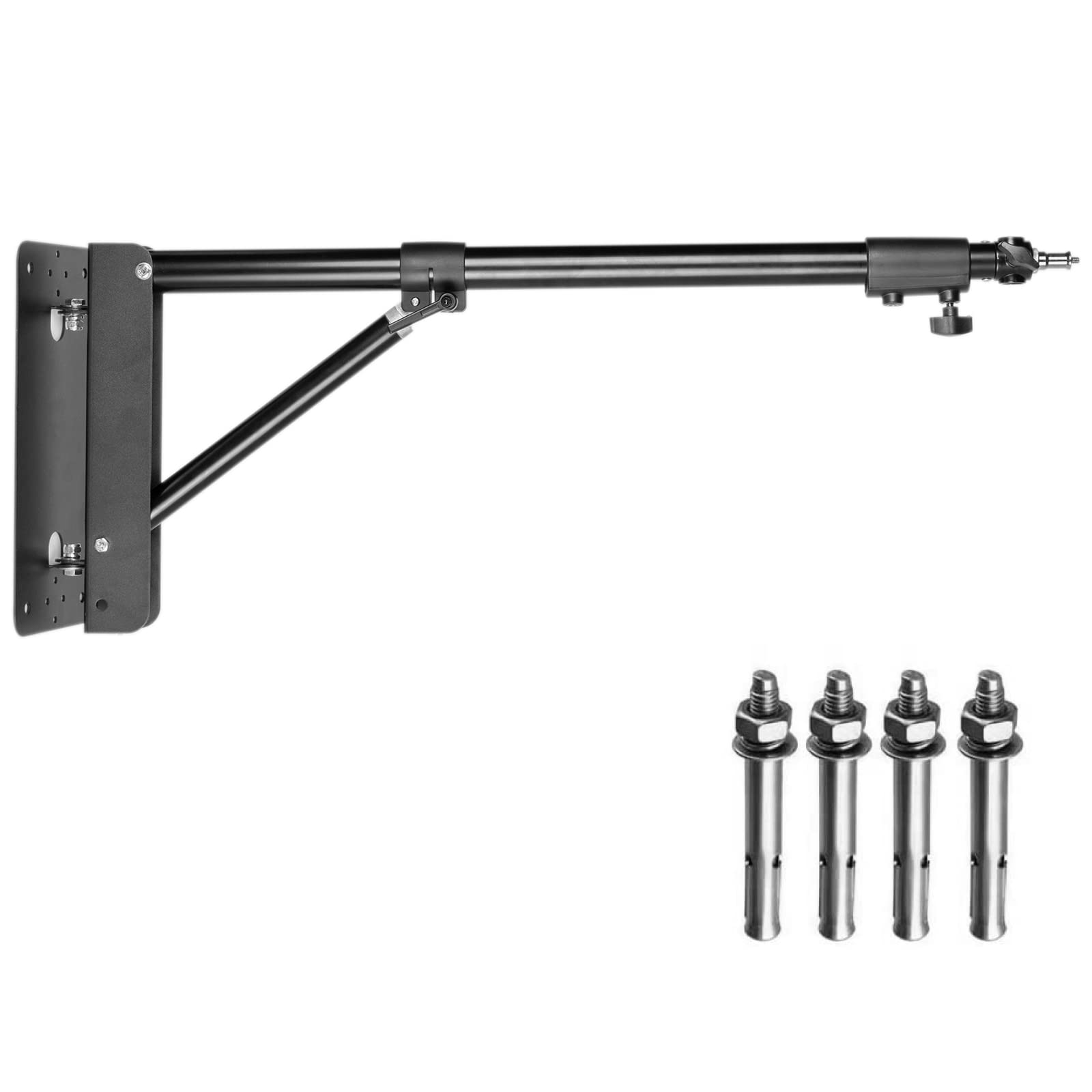 Fotoconic Wall Mount Triangle Boom Arm Light Stand 43.3Inch/110Cm, Ring Light Support 180 Flexible Rotation For Studio Video Lig