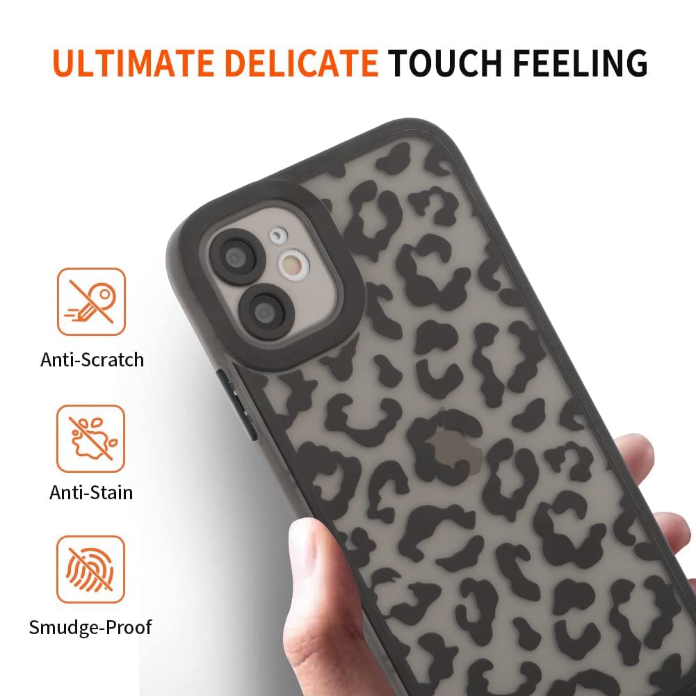 Ziye For Iphone 12 Case Leopard Pattern Clear Phone Case With Camera Protection,Silicone Tpu Phone Protective Cover Cheetah Desi