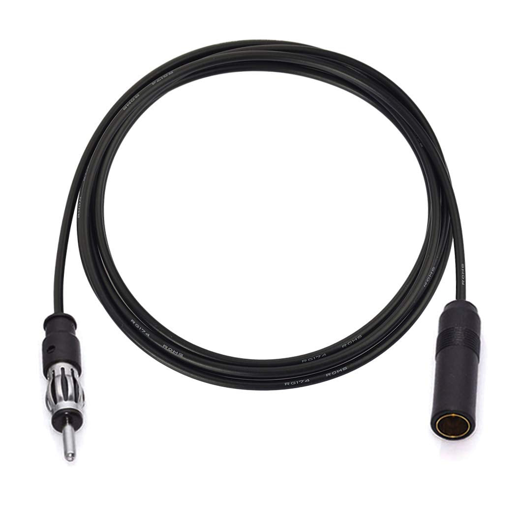 Bingfu Car Radio Antenna Extension Cable 4 feet / 48 inch FM AM Radio Car Antenna Extension Cable Cord DIN Plug Connector Coaxia
