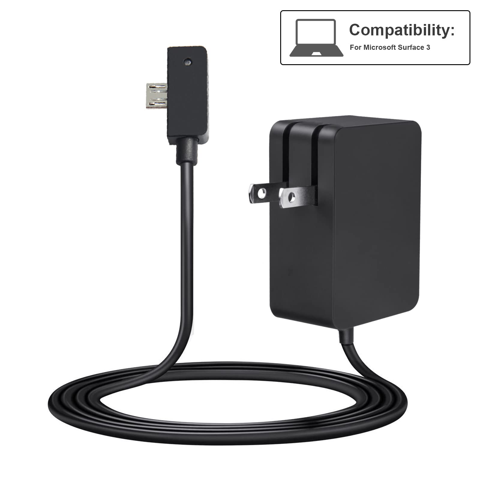 Fancy Buying 13W 5.2V 2.5A Surface 3 Charger Ac Power Adapter For Microsoft Surface 3, Model 1623 1624 1645 Tablet With Usb Charging + Charger Cord(Not Compatible With Surface3 Pro)