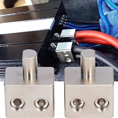 Pocreation 2 Pcs Amp Input Reducer,Dual 1/0 Gauge To 1/0 Gauge Wire Reducer Power And Ground Input Reducer Adapter For Car Audio