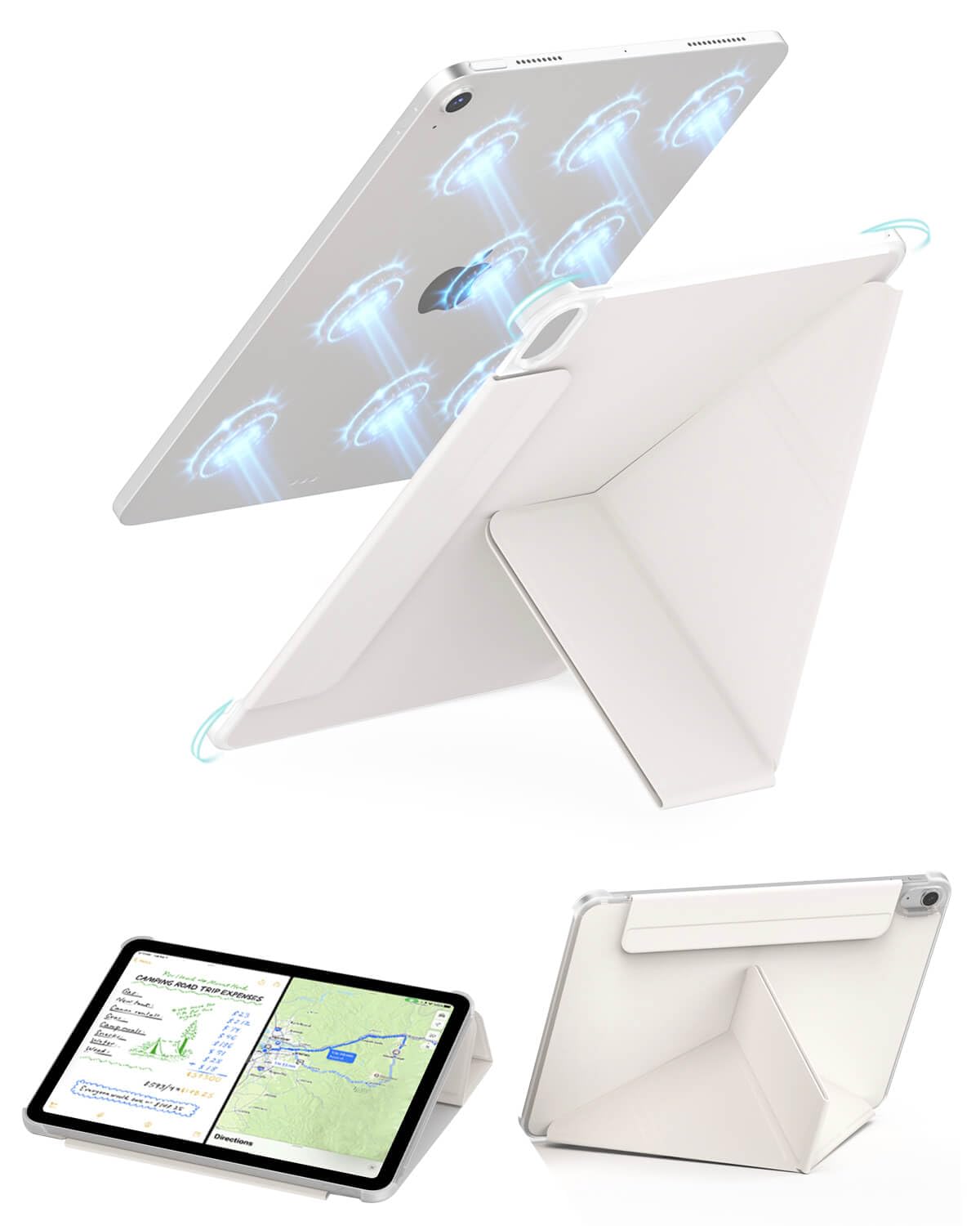 Feams Y Fold Folio for iPad Air 11-inch M3 2025 / M2 2024, iPad Air 5th/4th Generation 2022/2020 10.9 Inch, Y-Shaped Stand Magne