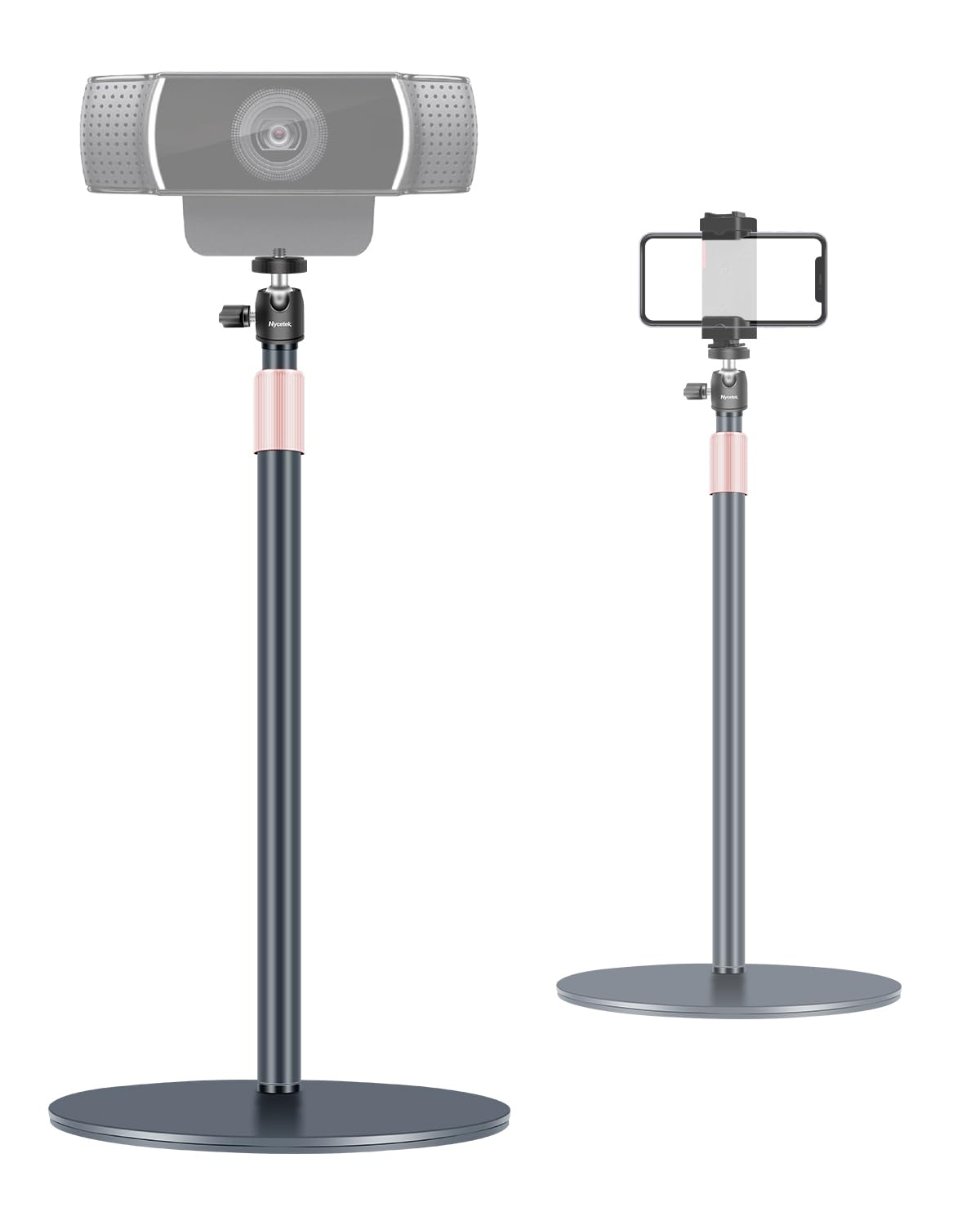 Nycetek Webcam Stand, Light Stand Tripod With 360� Rotatable Ballhead For Dslr Camera, Ring Light, Webcam, Desktop Tripod For Video Recording, Shooting, Game Streaming, Youtube