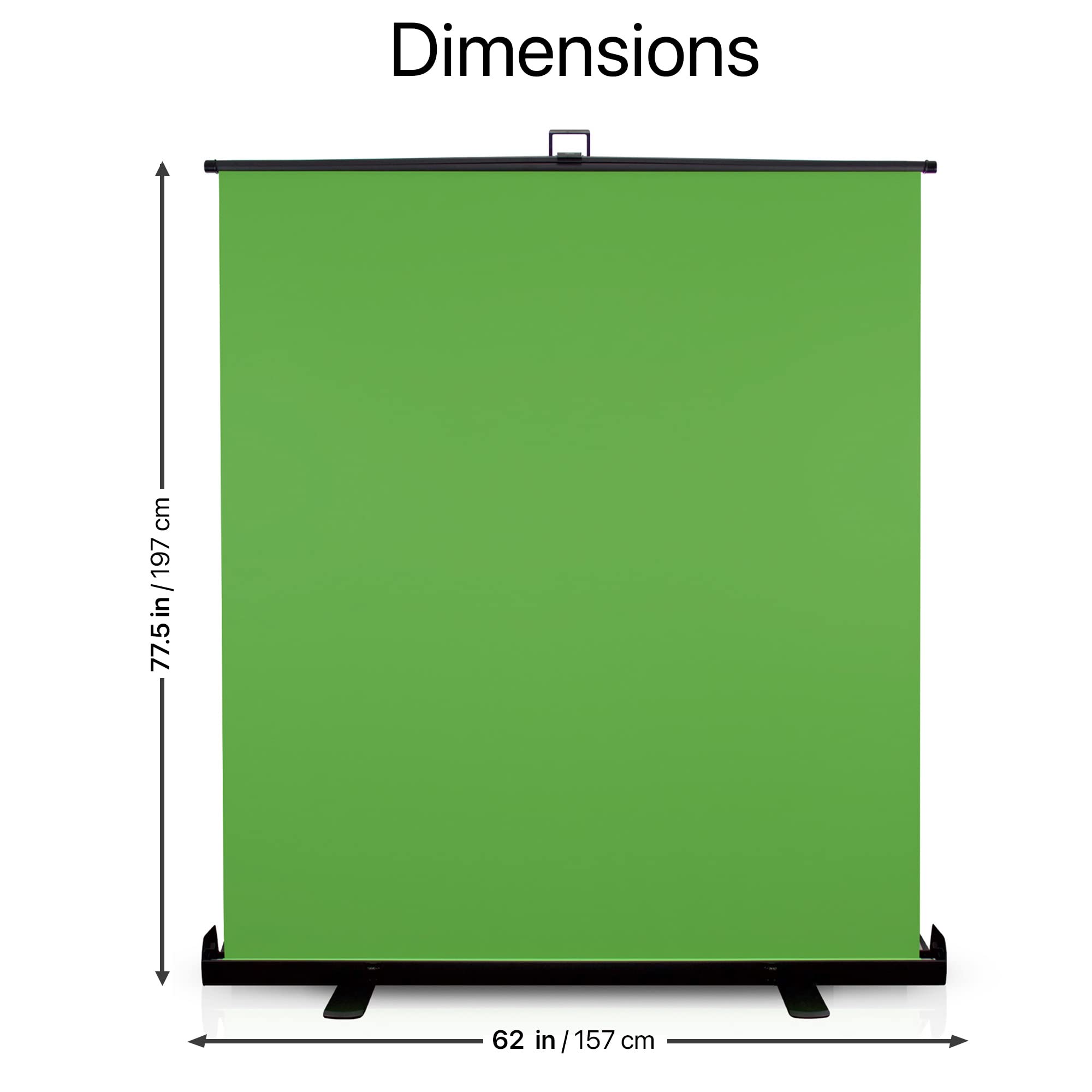 62 Inches Wide Large Collapsible Chromakey Panel Green Screen For Photo Backdrop And Streaming   Portable Pull Up, Solid Aluminu