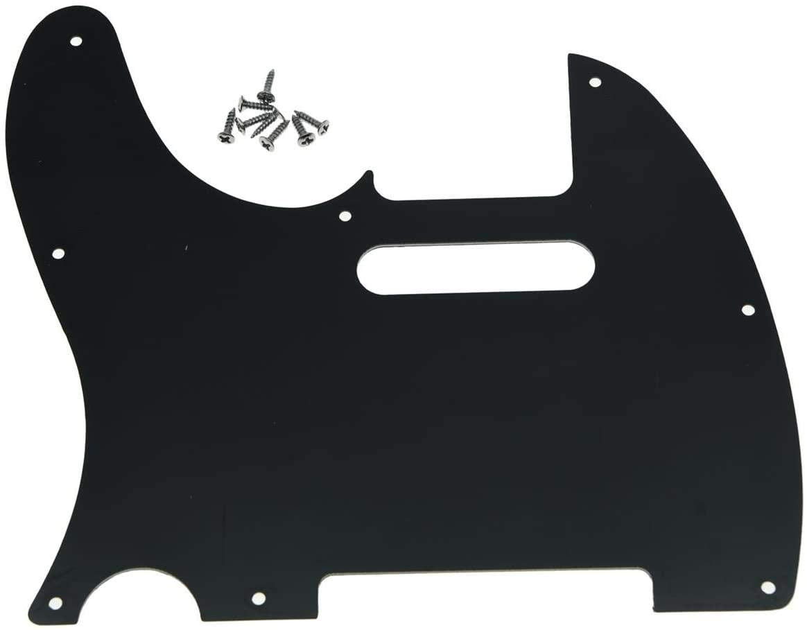 Dopro 8 Hole Tele Guitar Pickguard Scratch Plate Fits Usa/Mexican Fd Telecaster Black 3 Ply