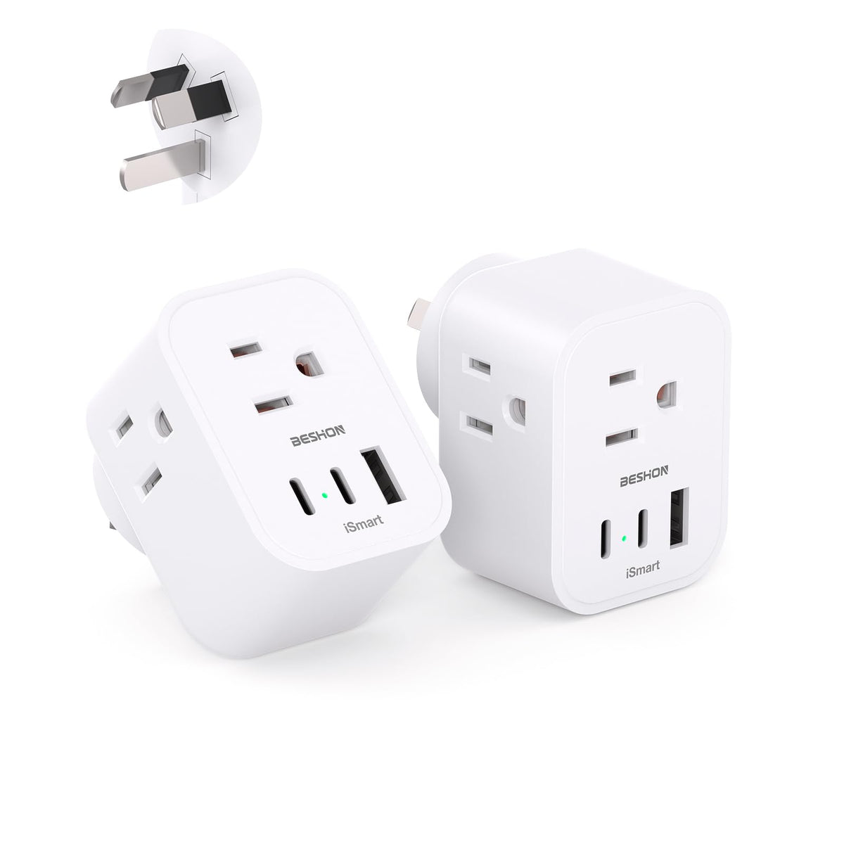 2 Pack New Zealand Power Plug Adapter, Type I Plug Adapter With 3 ...