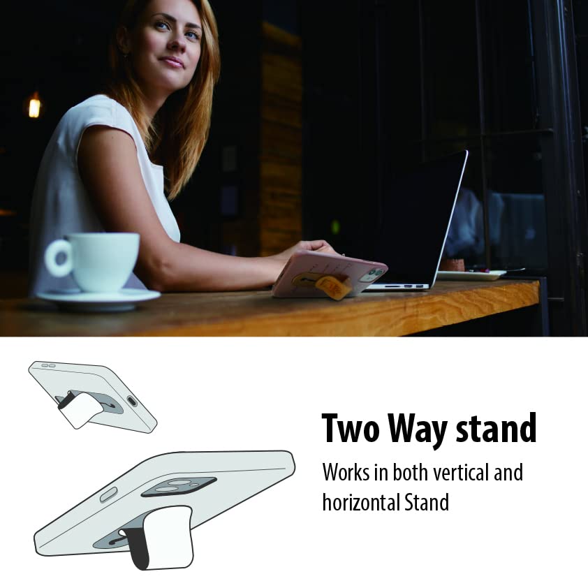 Momostick Flatstick, Cell Phone Finger Grip Strap Holder For Hand, Cell Phone Stand, New Slim Finger Loop Selfie Grip Compatible