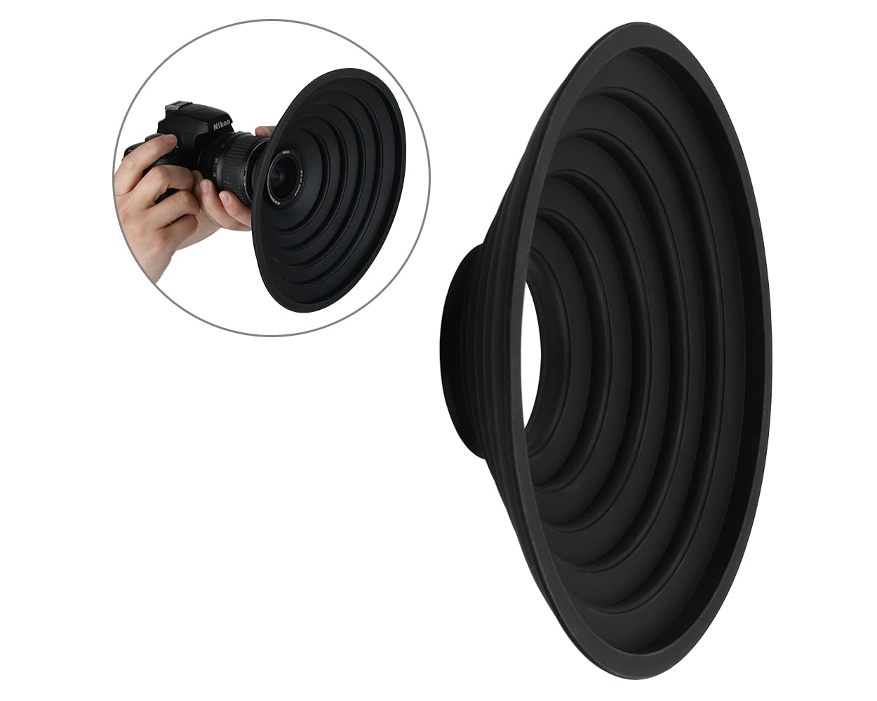 Ds. Distinctive Style Rubber Lens Hood Anti Reflection Reversible Collapsible Lens Hood Compatible With Nikon/Canon/Sigma/Tamron