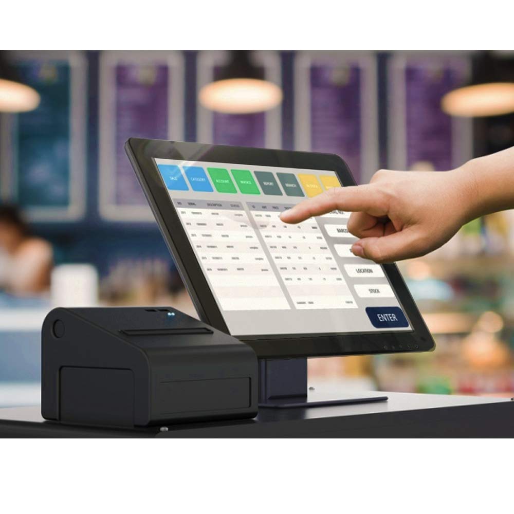 Angel Pos 17 Inch Capacitive Led Backlit Multi Touch Monitor, True Flat Seamless Design Touchscreen, Vga