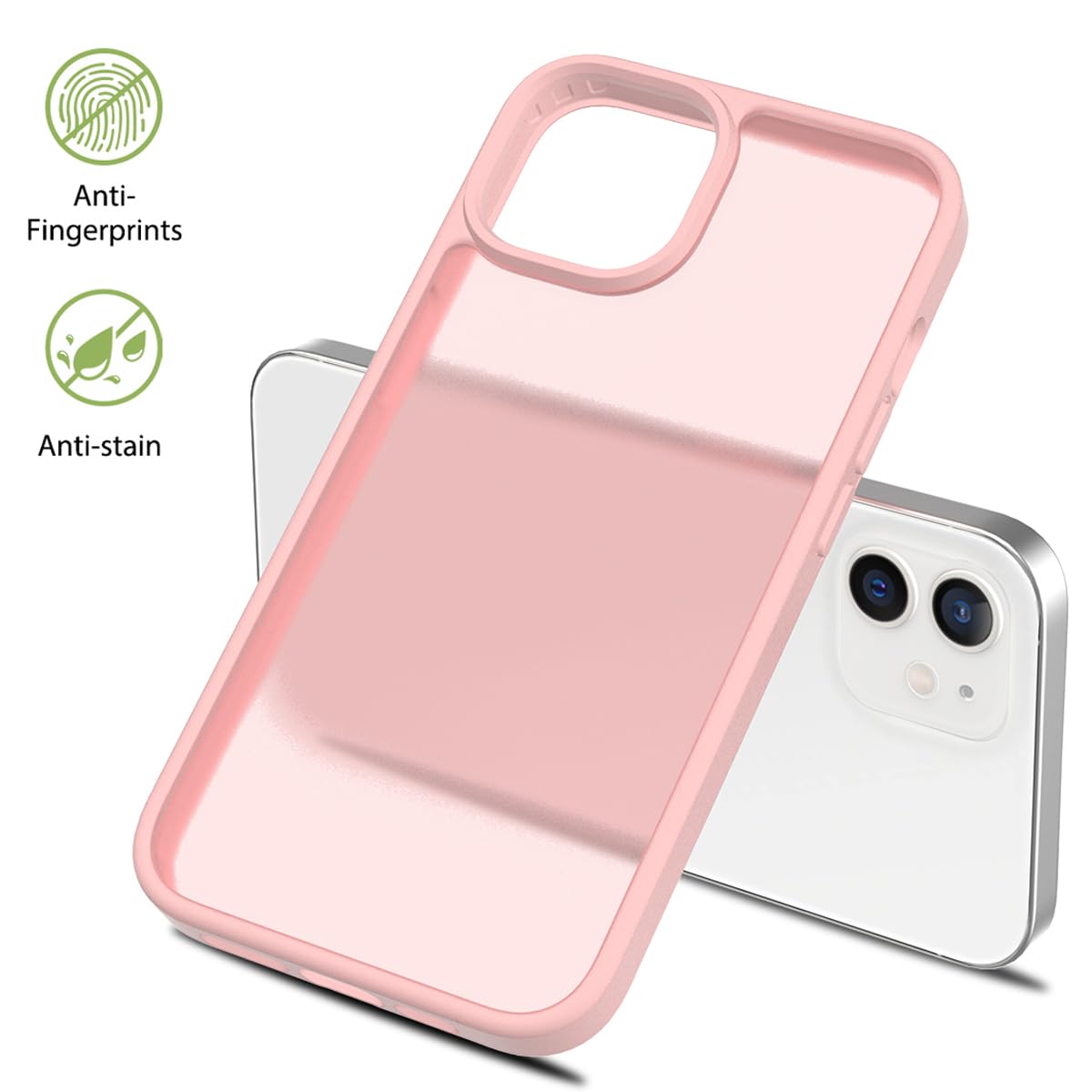 Tenoc Phone Case Compatible With Iphone 11, Pink Case Translucent Protective Bumper Matte Hard Back Cover For 6.1 Inch