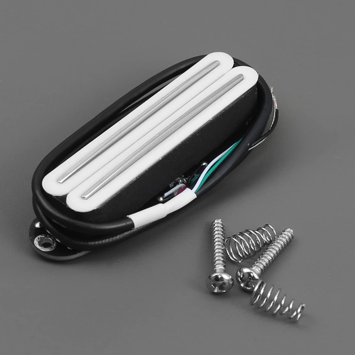 Fleor Dual Hot Rail Humbucker Single-Coil-Sized Guitar Humbucker Pickup(6-7K), White