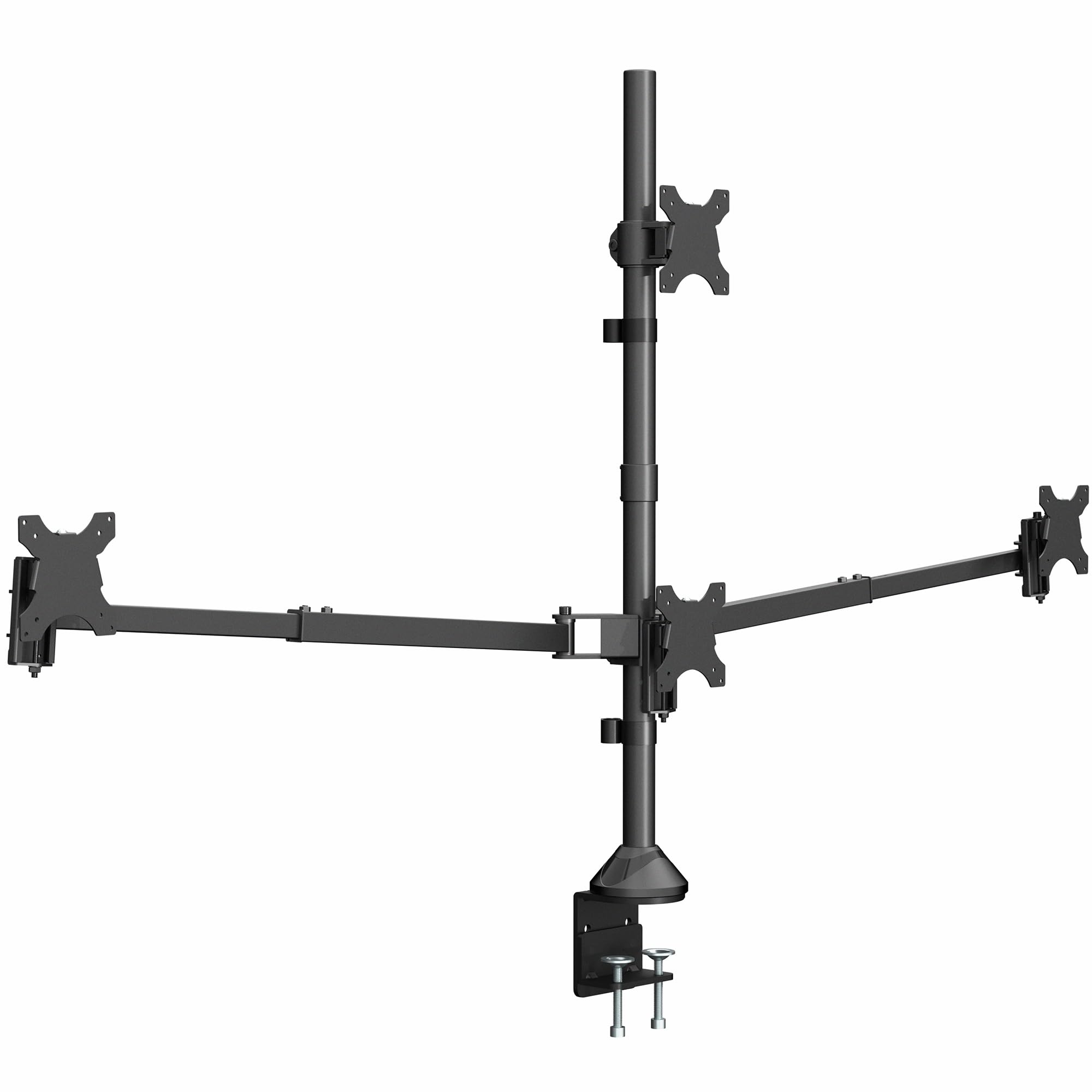 VIVO Premium Quad Ultra Wide LCD LED 27 to 38 inch Monitor Desk Mount, Heavy Duty C-clamp, Extra Tall Pole, Adjustable Telescopi