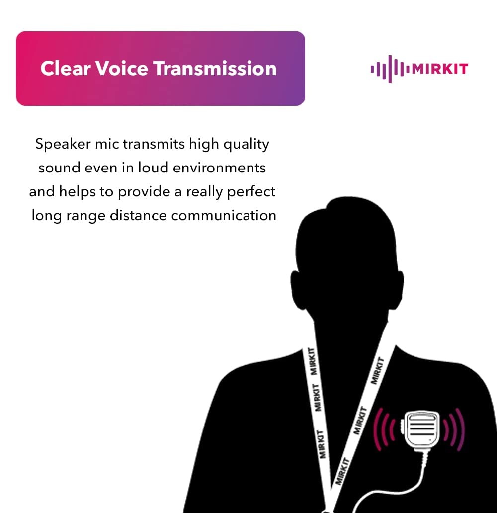 Mirkit Heavy Duty Speaker Mic Compatible With Baofeng Uv 5R, Bf F8Hp, Uv 82, Uv 82Hp. Push To Talk Microphone & Lanyard Ham Radio Operator. Radio Shoulder Mic ?Can Be Used As Police Radio Mic