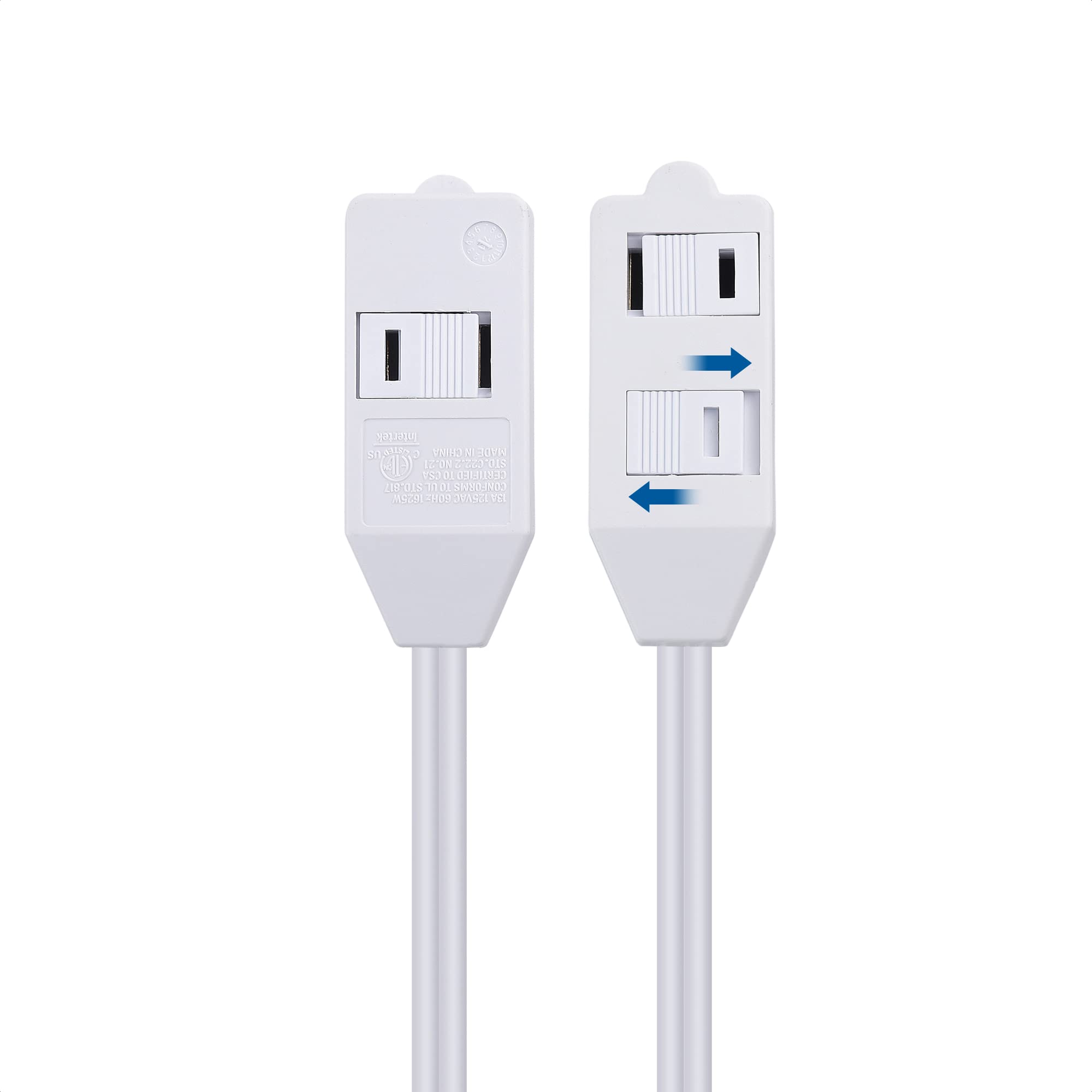 Cable Matters 3 Outlet Christmas Tree Extension Cord With Foot Switch   10Ft, Extension Cord With Switch On/Off, White