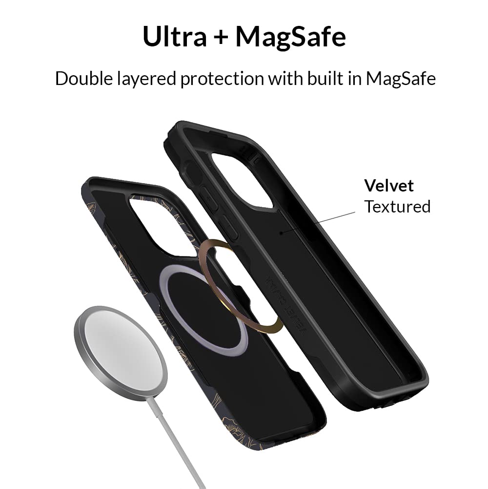 Velvet Caviar iPhone 13 Pro Floral MagSafe Compatible Case 10ft Drop Tested Grey Rose Gold