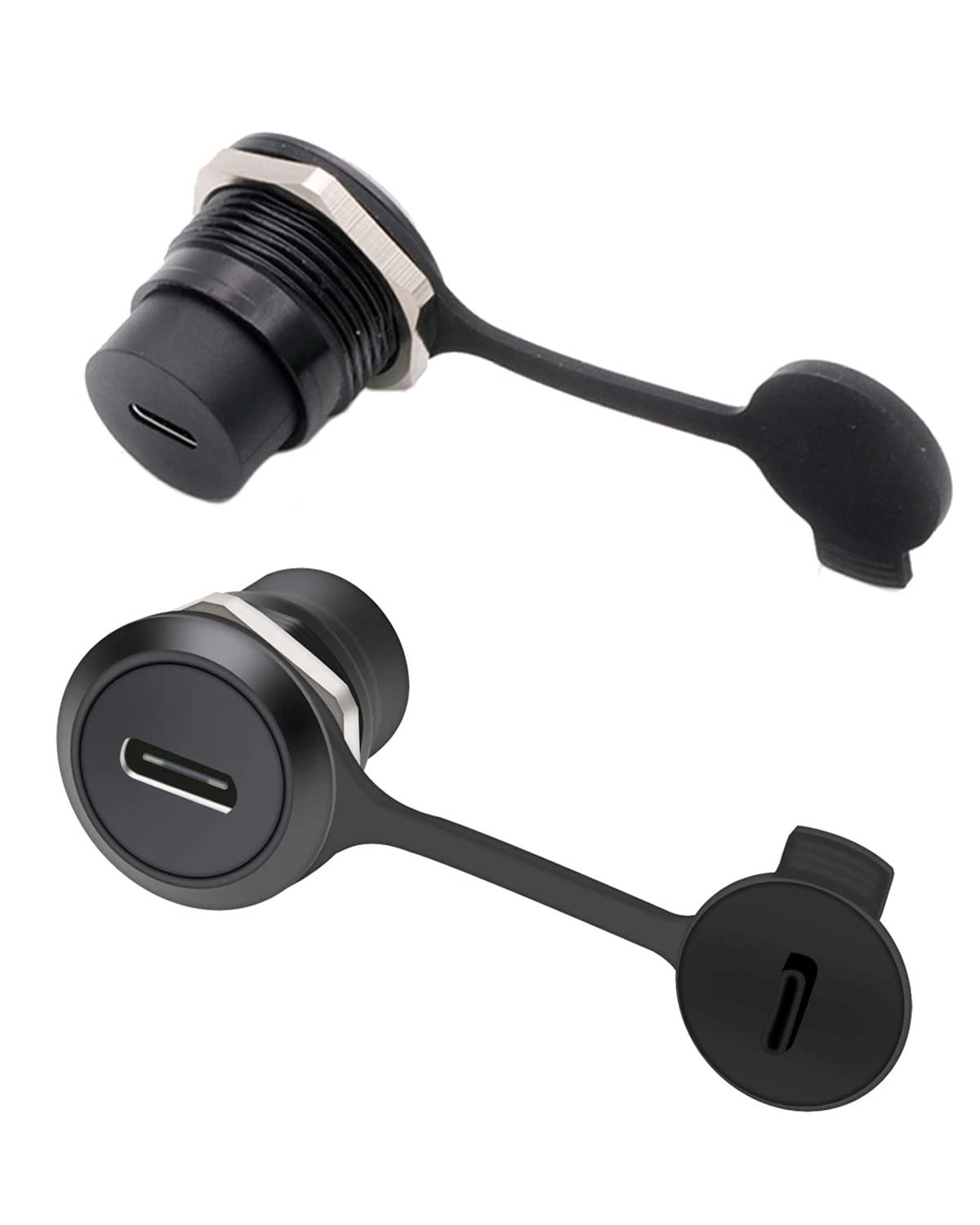 Penglin 2Pcs Usb 3.1 Type C Panel Mount Coupler, Female To Female Usb C Feed Thru Converter Adapter Panel Mount Diy Jack With Du