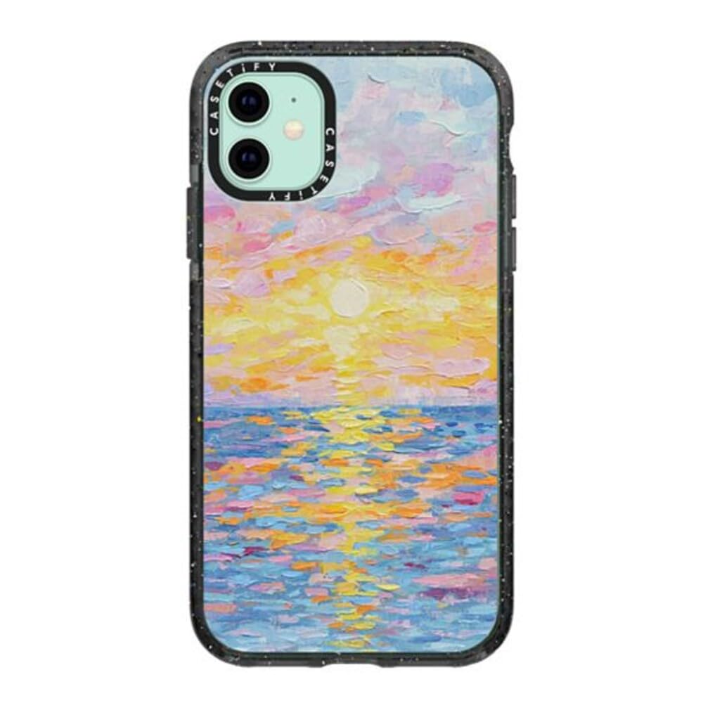Casetify Impact Case For Iphone 11   Frosted Sunset   Clear Black