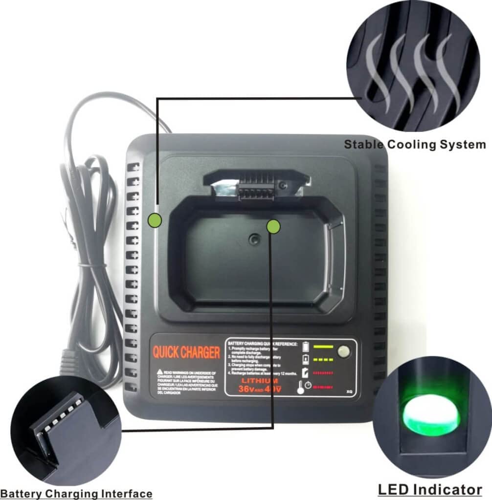 Anoitd 40V Max Battery Fast Charger Lcs40 Compatible With Black & Decker 36V 40V Max Lithium Battery Lbx1540 Lbx2540 Lbx2040 Lbx