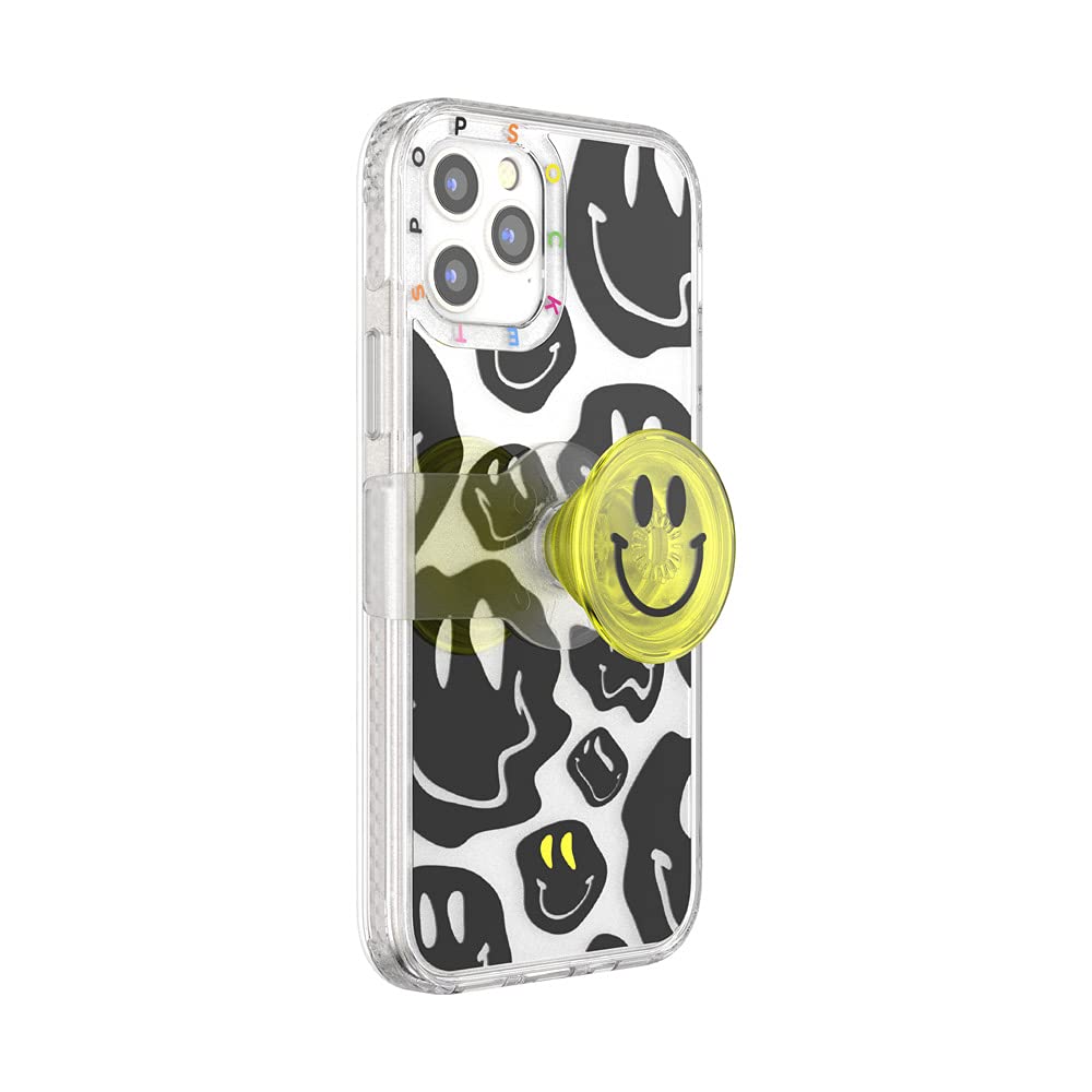 PopSockets iPhone 12/12 Pro Case with Repositionable Slide Grip and Compatible with MagSafe - All Smiles