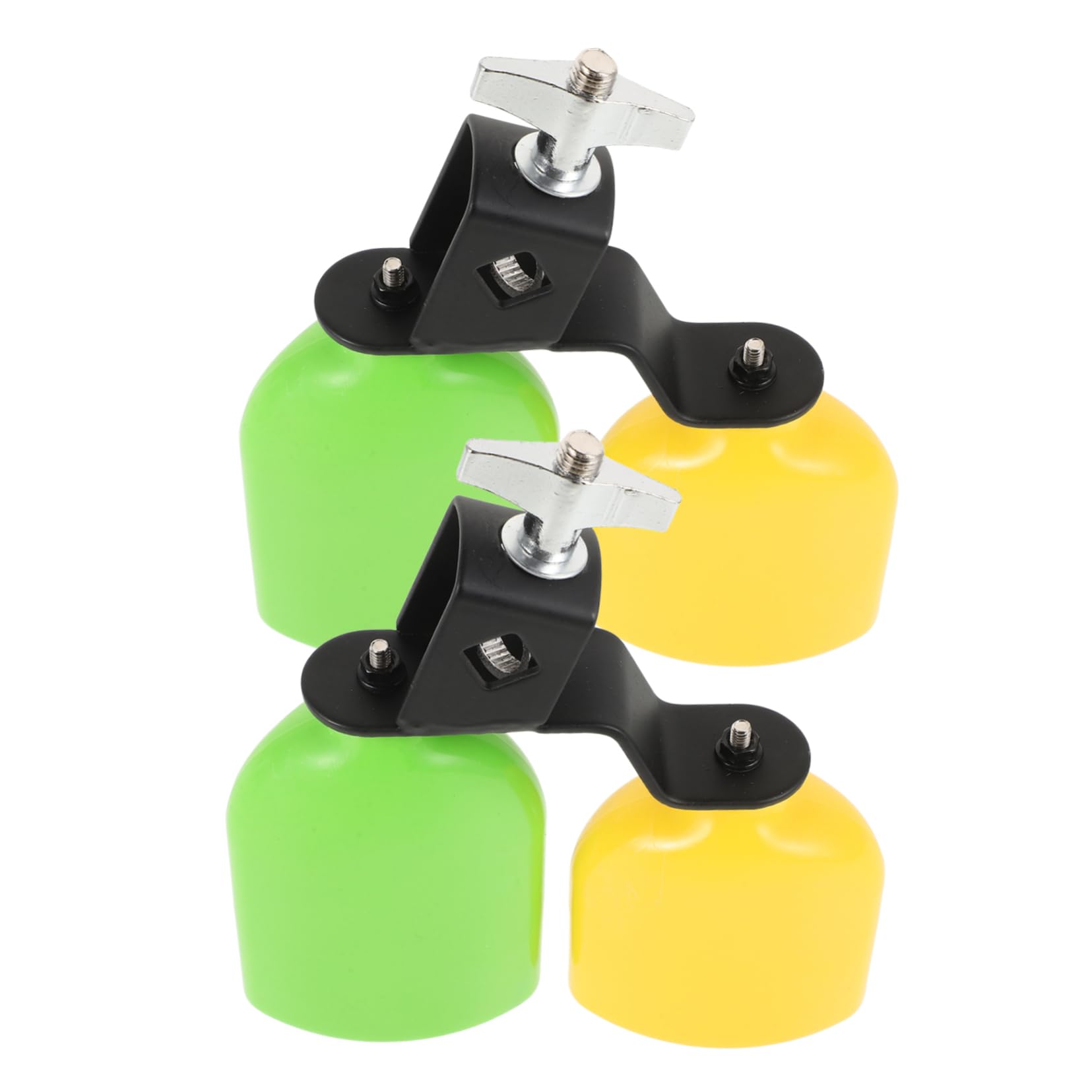 Parliky 1pair Double Cowbell Jam Block Set Pitch Percussion Instruments for Band Practice Festivals and Musical