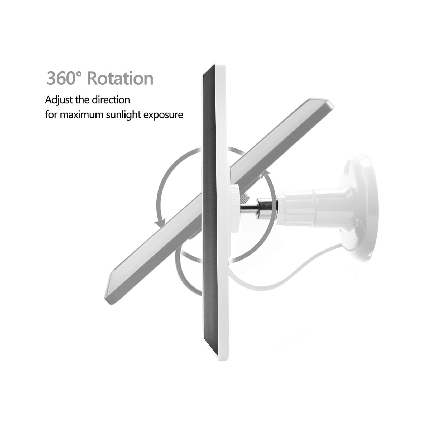 3 Pack Solar Panel Camera Charger Fit For Arlo Essential Spotlight/Xl Spotlight Camera, Ring Spotlight Cam Plus/Spotlight Pro 5V