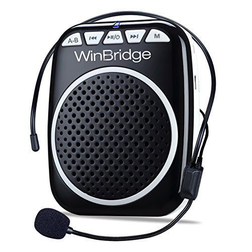 WinBridge WB001 Portable Voice Amplifier with Headset Microphone Personal Speaker Mic Rechargeable Ultralight for Teachers, Elde