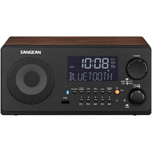 Sangean WR-22 FM-RBDS/AM/USB/Bluetooth Digital Receiver Walnut
