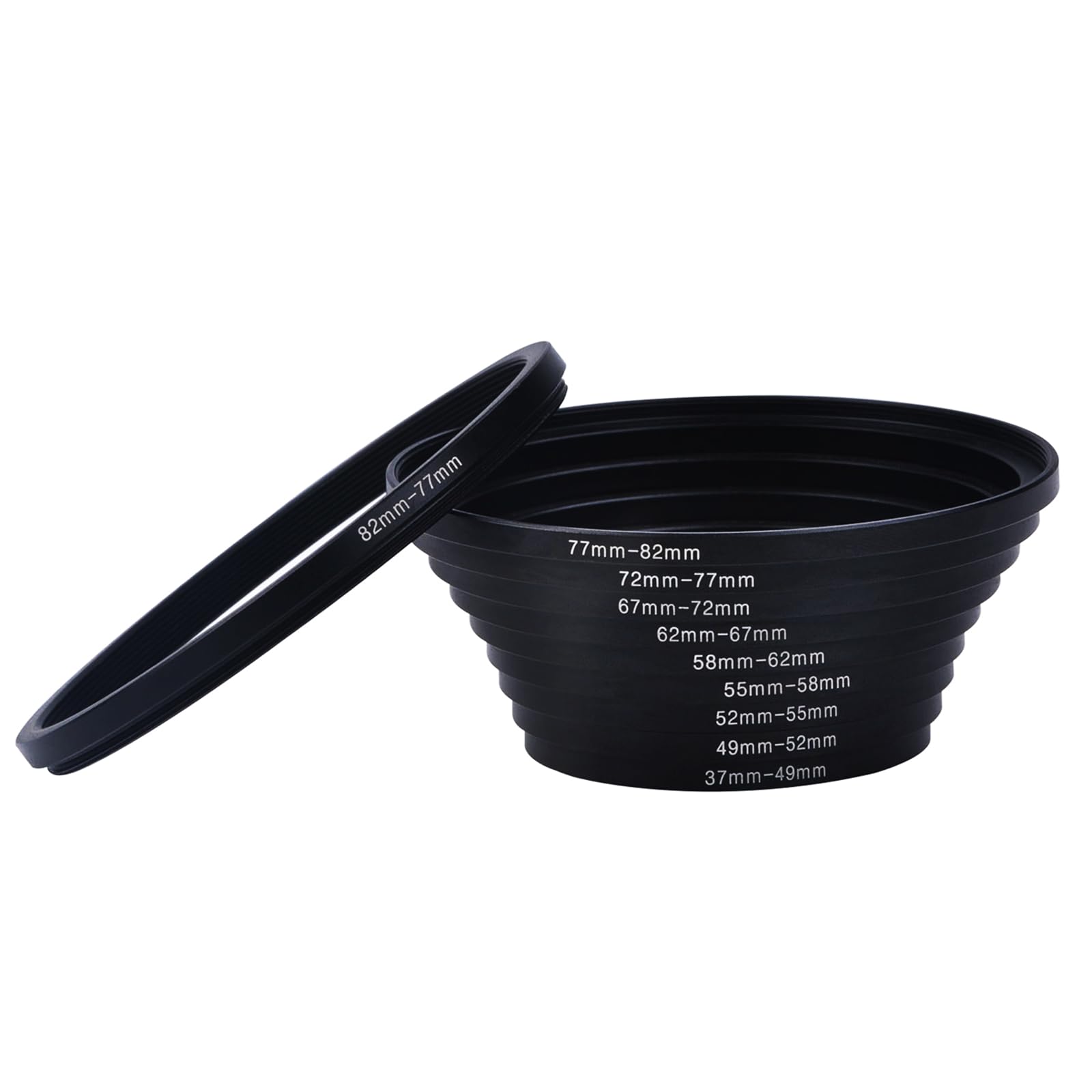 Step Up Rings, Hisewen 18 Pieces Camera Lens Metal Filter Ring Adapter Set (9Pcs Step Up Ring Set + 9Pcs Step Down Ring Set)