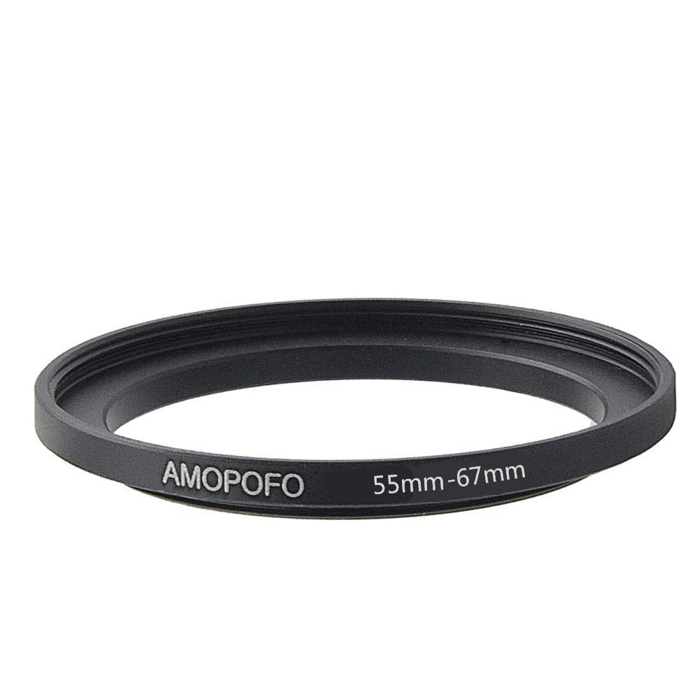 Metal Step Up Ring Adapter 55Mm To 67Mm Step Up Lens Adapter Ring For Filters, Made Of Cnc Machined Space Aluminum With Matte Black Electroplated Finish,Compatible With All 55Mm Camera Lenses & 67Mm A