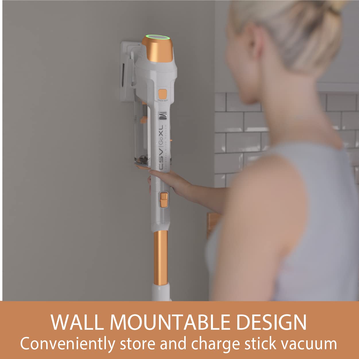 Kenmore Ds4030 21.6V Cordless Stick Vacuum With Easyreach Wand, Lightweight Cleaner With 2 Speed Power Control, Led Headlight, Converts To Handheld For Hardwood Floors, Carpet & Pet Hair, Orange