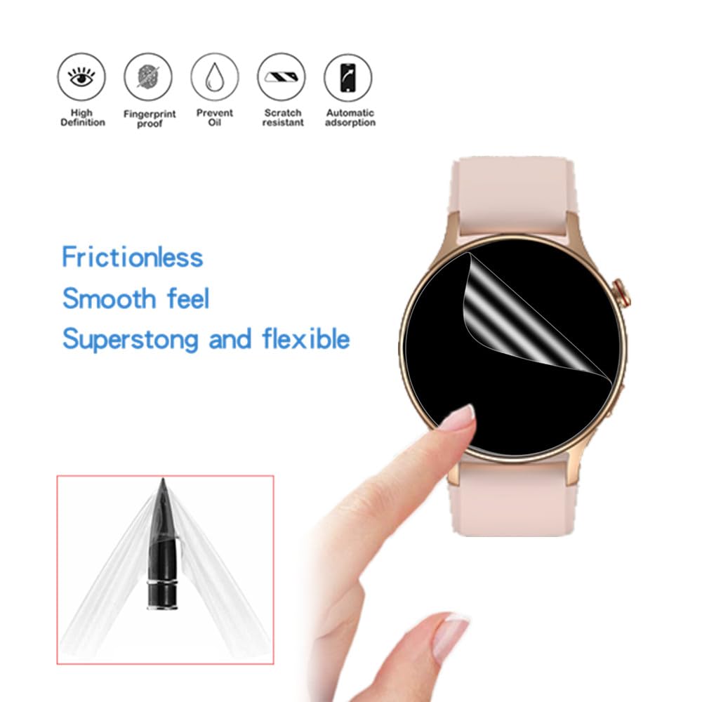 Mihence Screen Protector For Ar-01 / Gtx18 Smart Watch, Tpu Hd Protective Film Compatible For Fitpolo 1.3'' Smartwatch/Compatibl