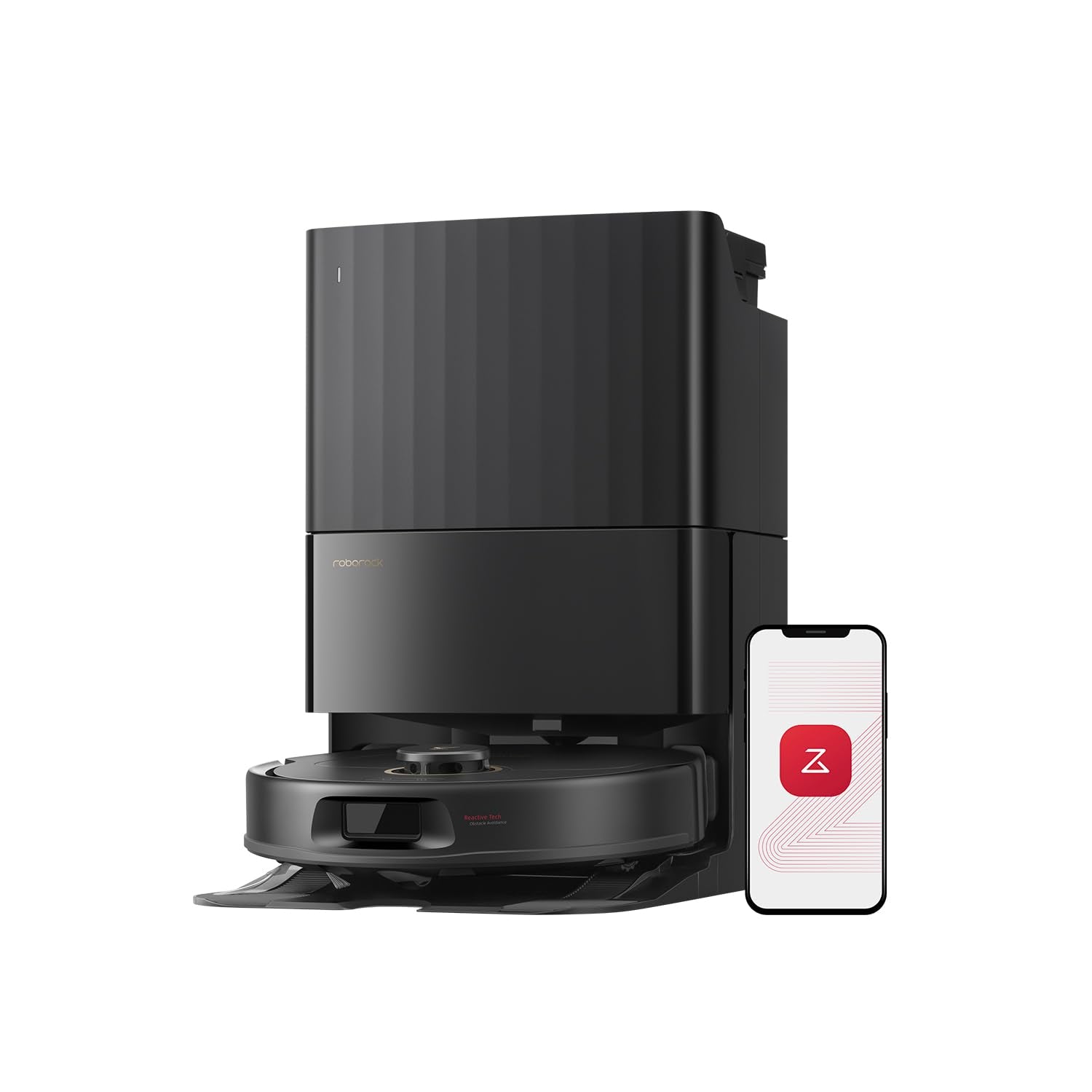 roborock Qrevo S5V Robot Vacuum and Mop, FlexiArm Edge Mopping, 12,000Pa Suction, Dual Zero-Tangle System, Smart Obstacle Avoida