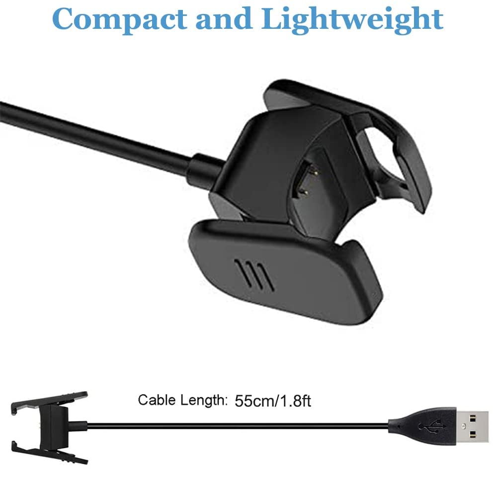 Threeeggs Compatible With Fitbit Charge 4 Charger, Replacement Usb Charging Cable Cord For Charge 4 / Charge 3 Smartwatch 55Cm/1