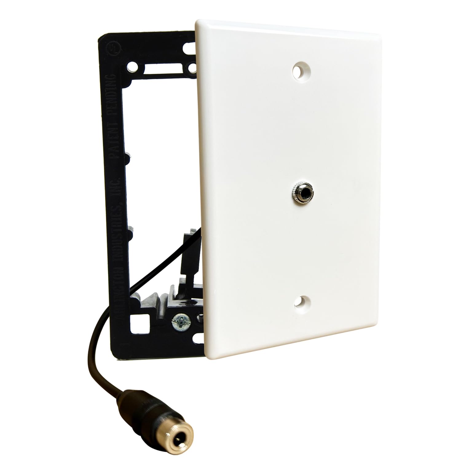 DIYTECH 3.5mm Wall Plate for Audio - AUX Jack Panel for Headphones, Stereo, and Speakers - Single Gang Faceplate Includes Mounti