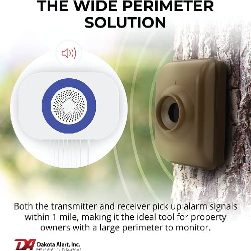 Dakota Alert Long Range Driveway Alarm Motion Detector   Dcma 4K Plus One Mile Wireless Range Alarm System   Dcmt 4000 Transmitter & Re 4K Plus Receiver Use Outdoors, Driveways, Entrances & Backyards