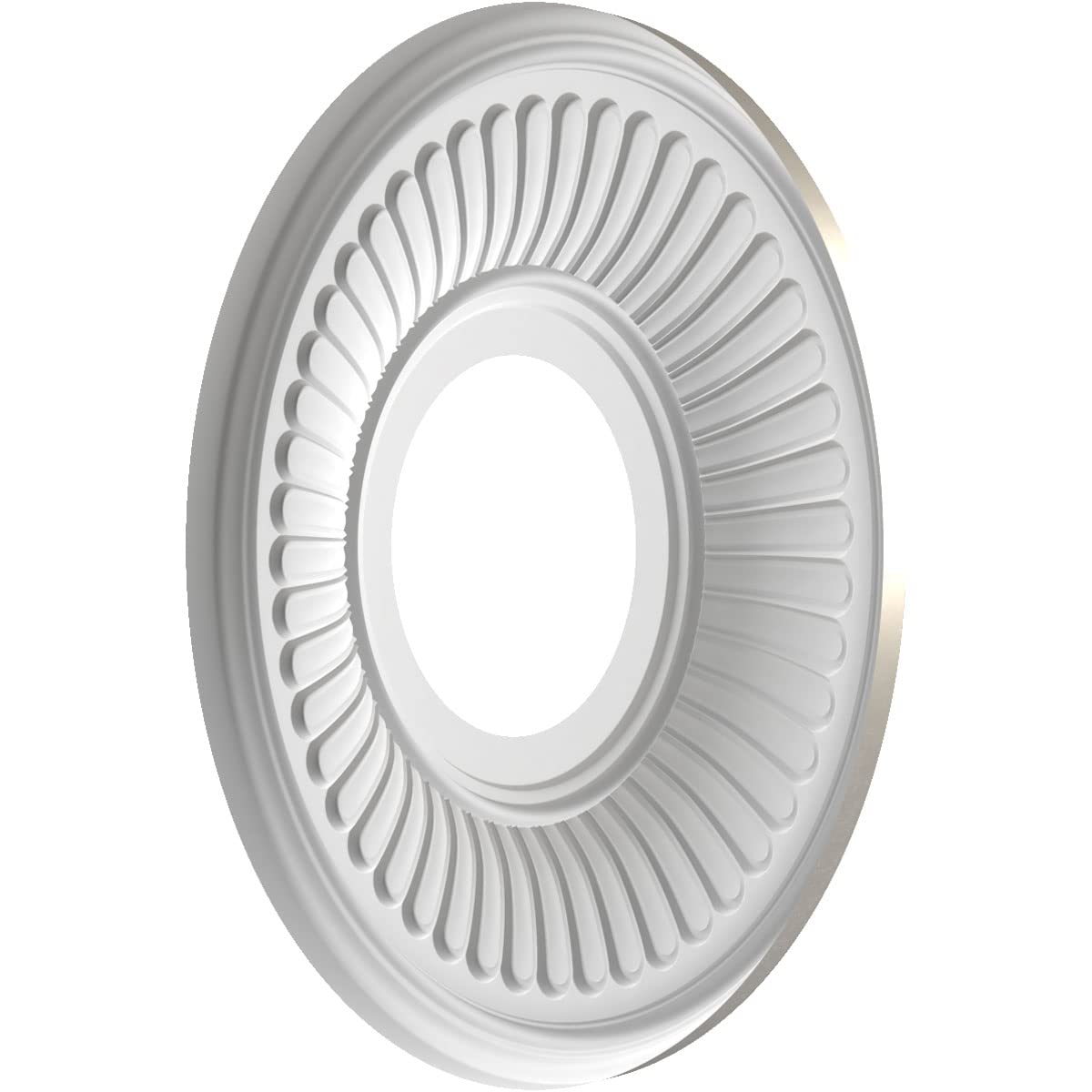 Ekena Millwork Cmp10Bebal Berkshire Thermoformed Pvc Ceiling Medallion (Fits Canopies Up To 4 1/2), 10Od X 3 1/2Id X 3/4P, Brigh