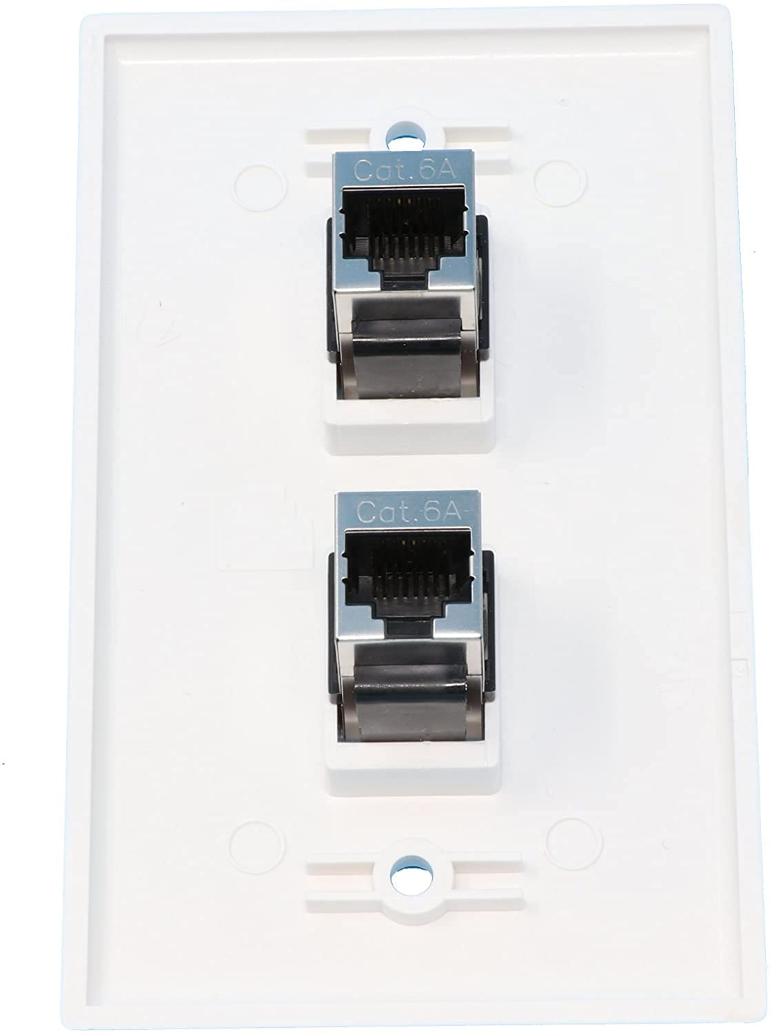 Riteav Cat 6A Shielded 2 Port Wall Plate Single Gang   White