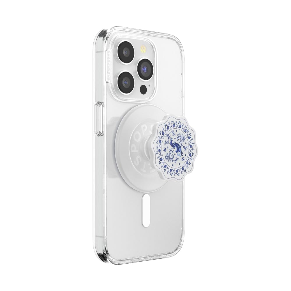 PopSockets Phone Grip for MagSafe, Magnetic Holder, Phone Stand, Cute - Peacock Saucer