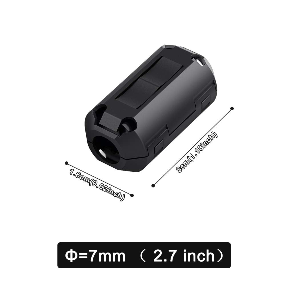 Emi Rfi Noise Filter Cable Ring, Roctee 12 Pcs Ferrite Choke Snap On Noise Suppressor Cable Clip Electronic Ferrites Core For 7M