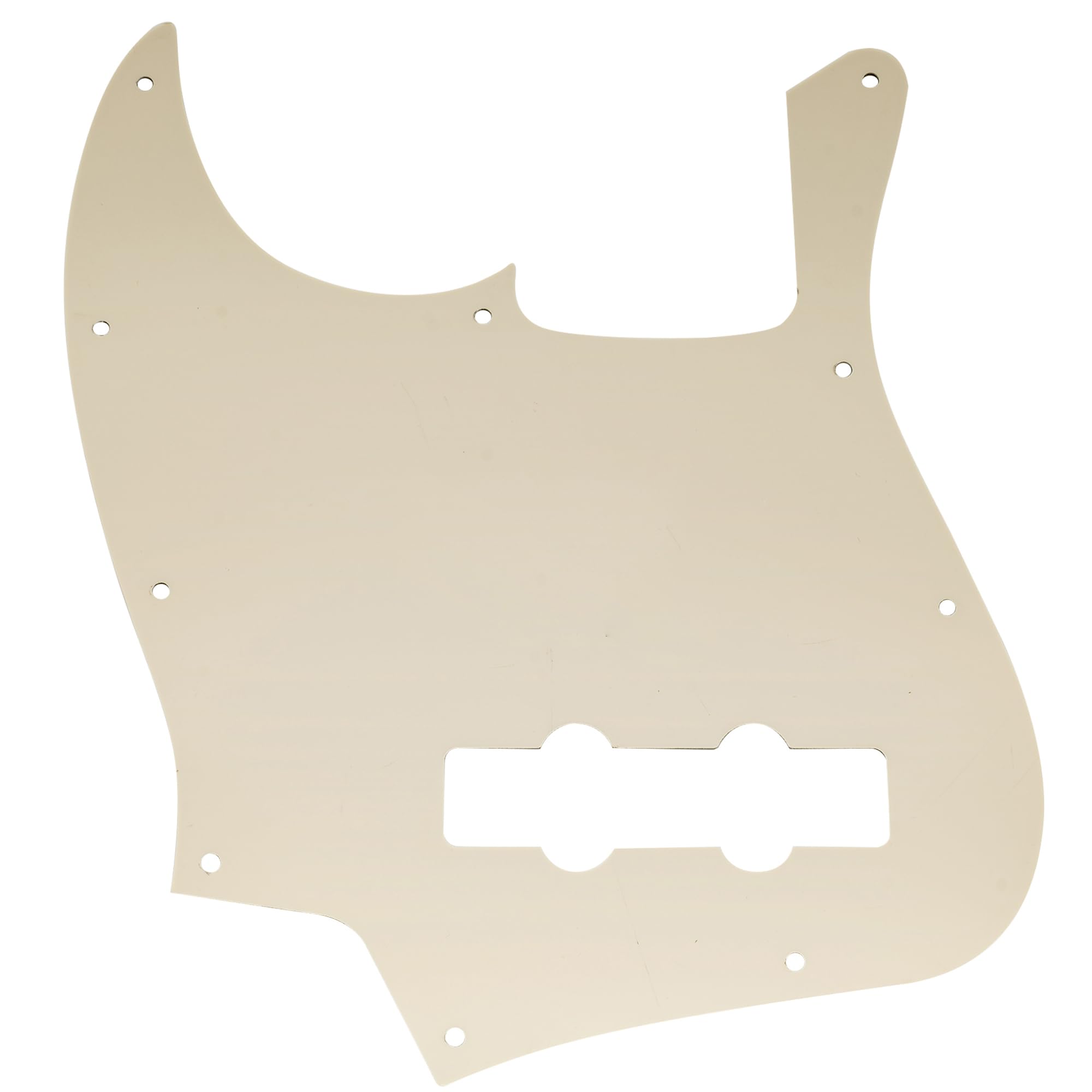 Musiclily 10 Hole Jazz Bass Pickguard J Bass Pick Guards For Fender Usa/Mexican Made Standard Jazz Bass Guitar, 4Ply Parchment P