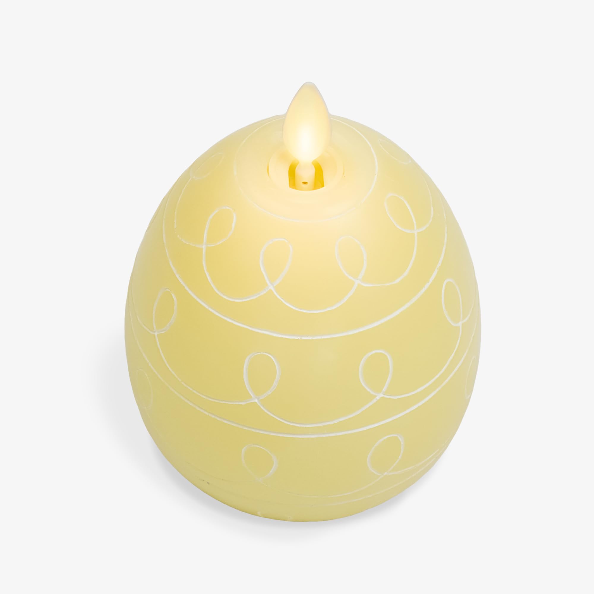 Luminara Easter Egg Candle   Lemon Chiffon 3.1'' X 4.3''   Flameless Real Flame Holiday   Inspired Decor   Aa Batteries   Flicke