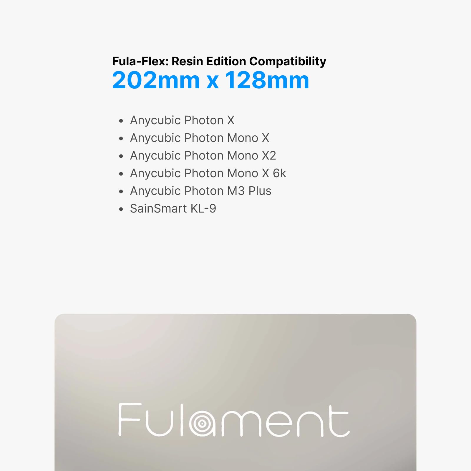 Fulament 3D Resin Flex Plate | Fits Anycubic Mono X, Mono X2, Photon X, & Photon Mono X 6K | Fula Flex: Resin Edition | Stainles