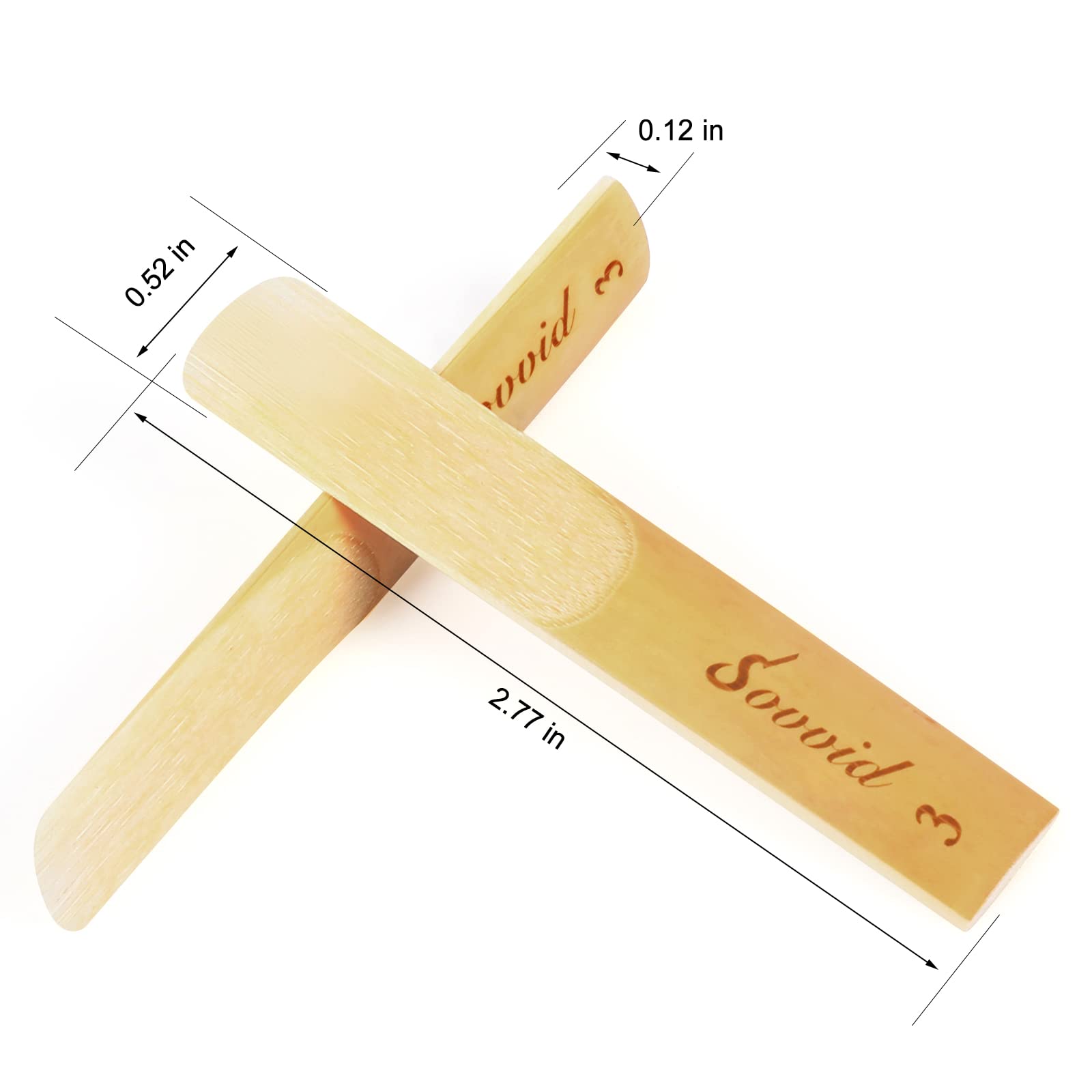 Sovvid 10 Pack Bb Clarinet Reeds With Plastic Box, Strength 3.0 Reeds For Clarinet, Thinner Reed Tip & Unfiled Cut For Easy Of Play, Traditional Reeds For Clarinet Beginner And Player