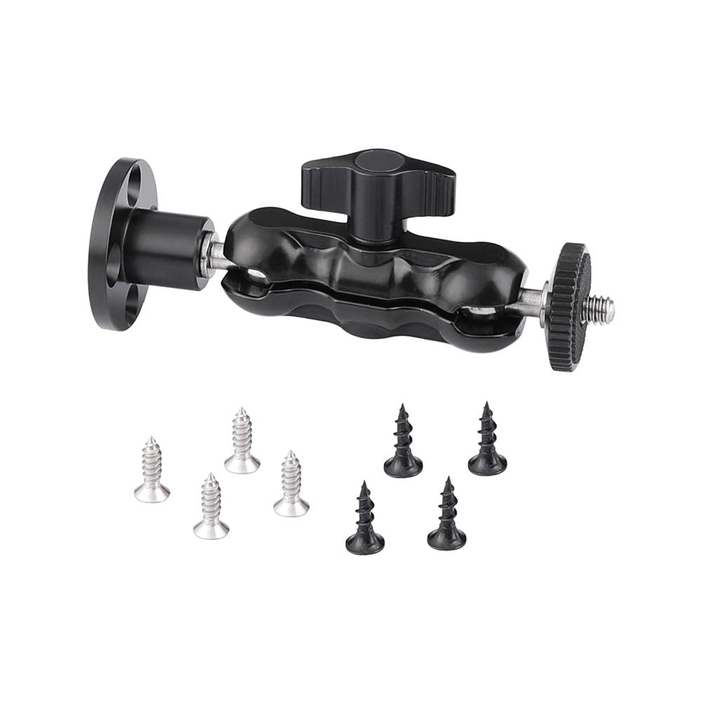 Kayulin 1/4'' 20 Mini Ball Head Wall Ceiling Mount For Monitor Home Surveillance System (Black)