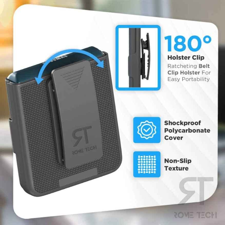 Rome Tech Belt Clip Phone Case For Samsung Galaxy Z Flip 4 5G   Slim Heavy Duty Rugged Slide Hip Holster Cover Compatible With Galaxy Z Flip4 5G   Camo Deer