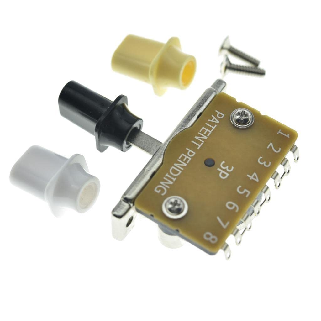Heavy Duty 3 Way Guitar Pickup Lever Switch Pickup Selector Switch For Strat Tele With 3X Plastic Top Hat Tips