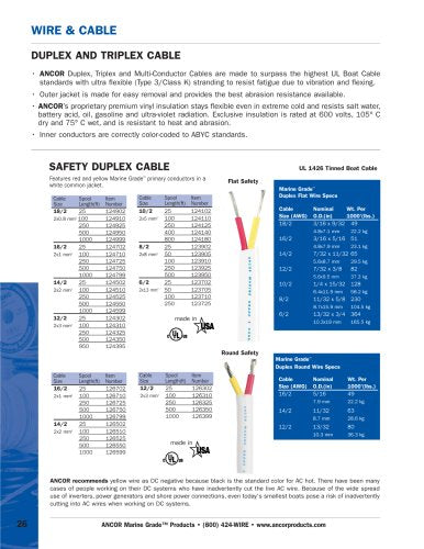 Ancor Marine Grade Products 126325 Safety Duplex Cable, 12/2 Awg (2 X 3Mm2), Round - 250Ft,WBHDWB000NUYB16