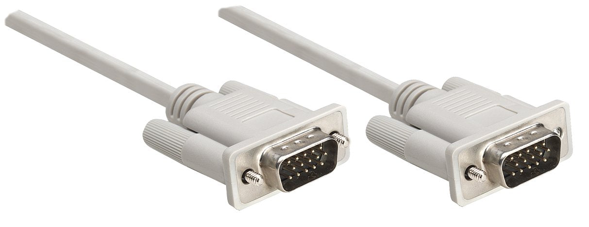 Manhattan   Vga Cable   Hd 15 (M)   Hd 15 (M)   10 Ft   Molded   Grey Color