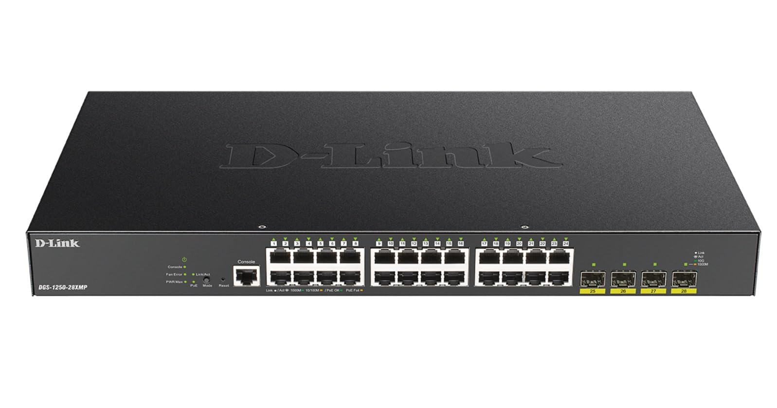 D-Link 28-Port Gigabit Smart Managed PoE+ Switch | 24 PoE+ Ports (370W) + 4 10G SFP+ Ports| L2+/L3 Lite |VLANs |Web Managed |Sur