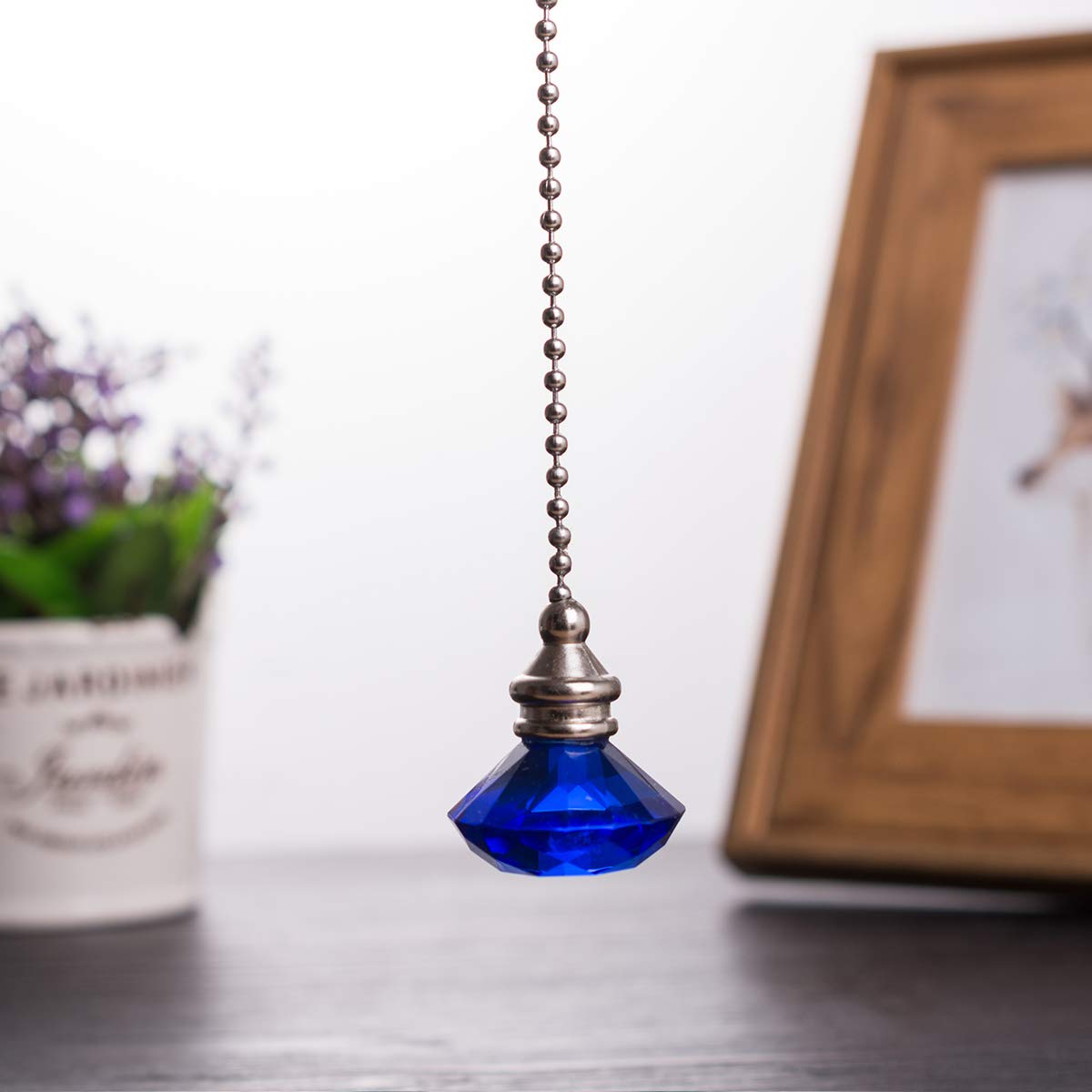 Longsheng Ceiling Fan Pull Chain Set   2 Pieces Amber Diamond Fan Pull Chains 20 Inch Ceiling Fan Chain Extender With Chain Conn